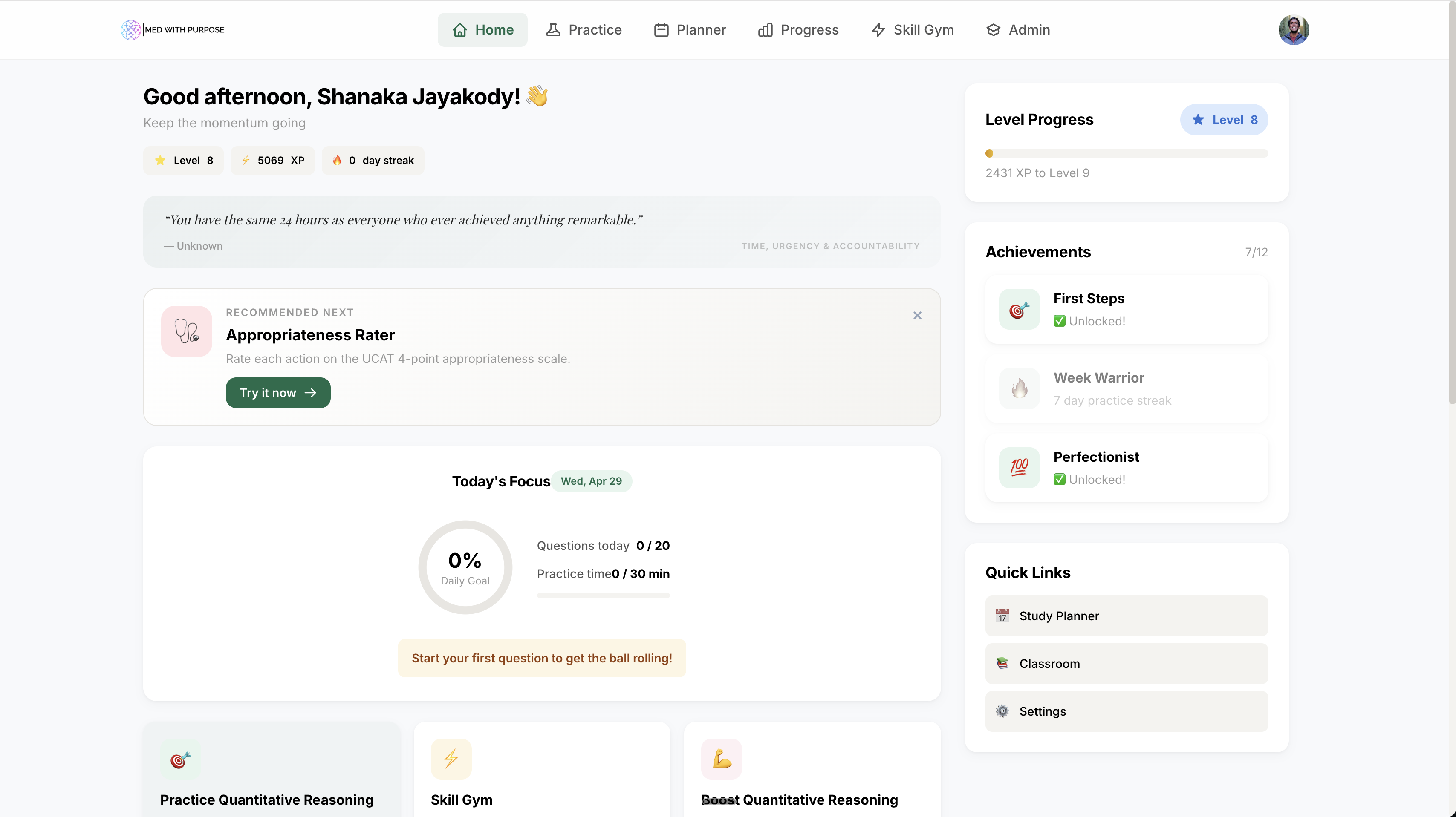 Student dashboard